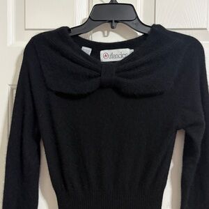 Vintage Outlander Black Bow Lambswool Sweater Dress